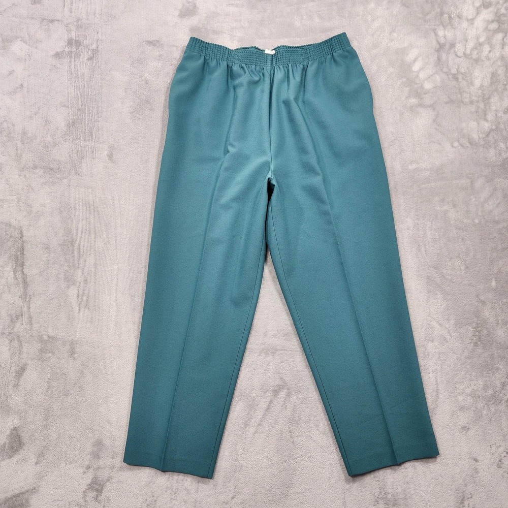 Vintage Alia Pants Womens M PETITE Blue Pull On High Rise Tapered Relaxed Casual
